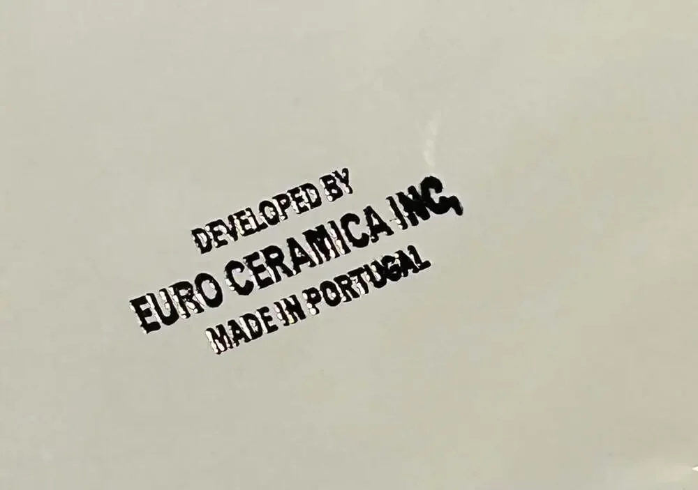 Euro Ceramica Portugal White Square Serving Platter with Terra Cotta Rim